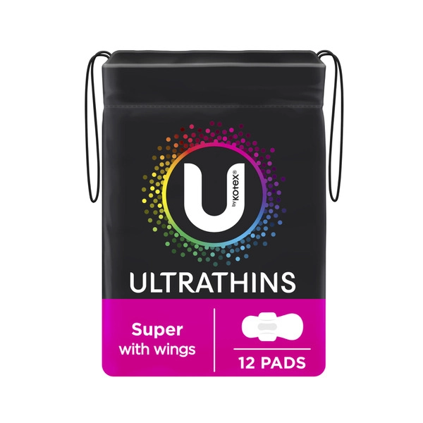 U by Kotex Ultrathin Pads Super with Wings 12 pack