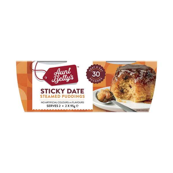 Aunt Betty's Sticky Date Steamy Pud 2 Pack 190g